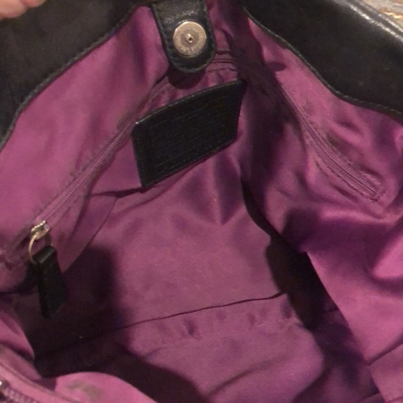 COACH BLACK LEATHER MADISON MAGGIE BAG - Picture 5 of 7